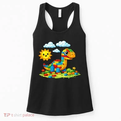 Dinosaur Brick Master Builder Block Building Builder Women's Tank Top