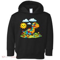 Dinosaur Brick Master Builder Block Building Builder Toddler Hoodie thumb 0