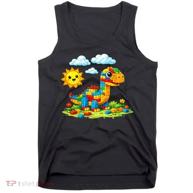 Dinosaur Brick Master Builder Block Building Builder Tank Top