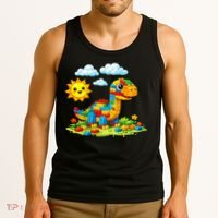 Dinosaur Brick Master Builder Block Building Builder Tank Top thumb 3