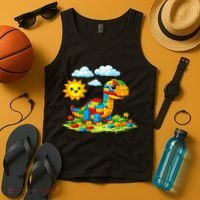 Dinosaur Brick Master Builder Block Building Builder Tank Top thumb 4