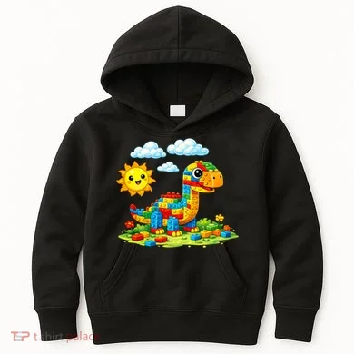 Dinosaur Brick Master Builder Block Building Builder Kids Hoodie