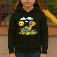 Dinosaur Brick Master Builder Block Building Builder Kids Hoodie thumb 3