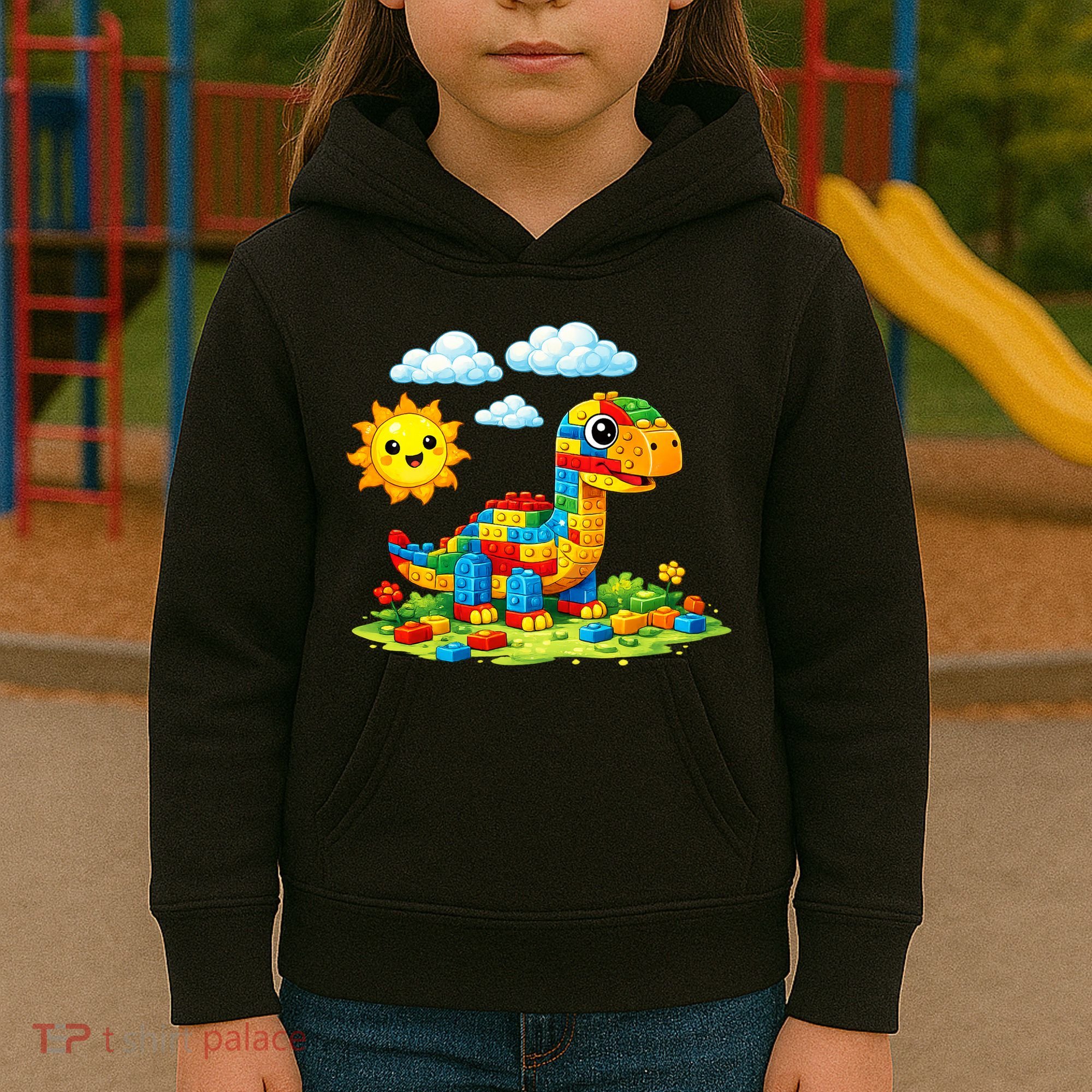 Dinosaur Brick Master Builder Block Building Builder Kids Hoodie
