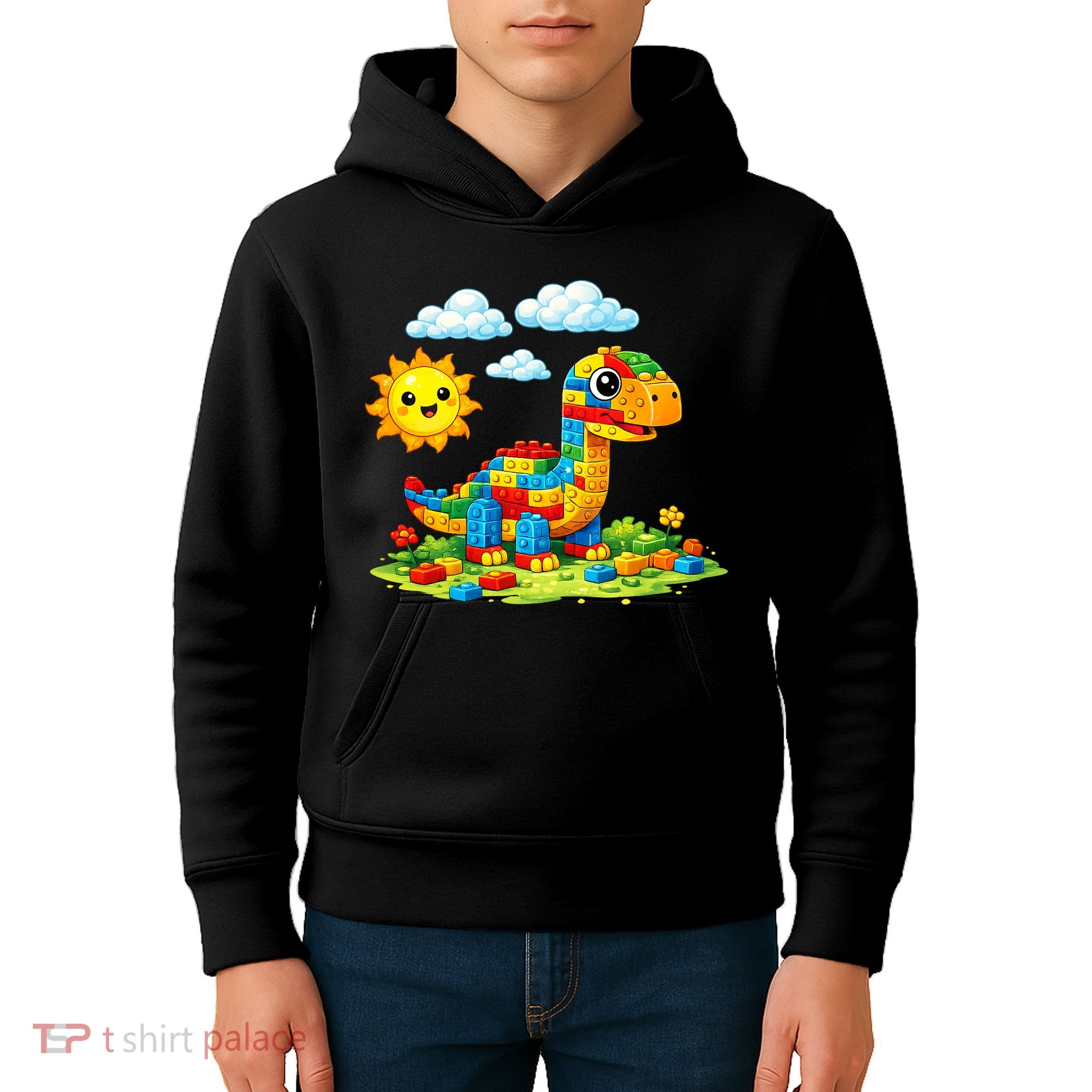 Dinosaur Brick Master Builder Block Building Builder Kids Hoodie