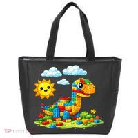 Dinosaur Brick Master Builder Block Building Builder Tote Bag thumb 0