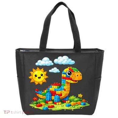 Dinosaur Brick Master Builder Block Building Builder Tote Bag