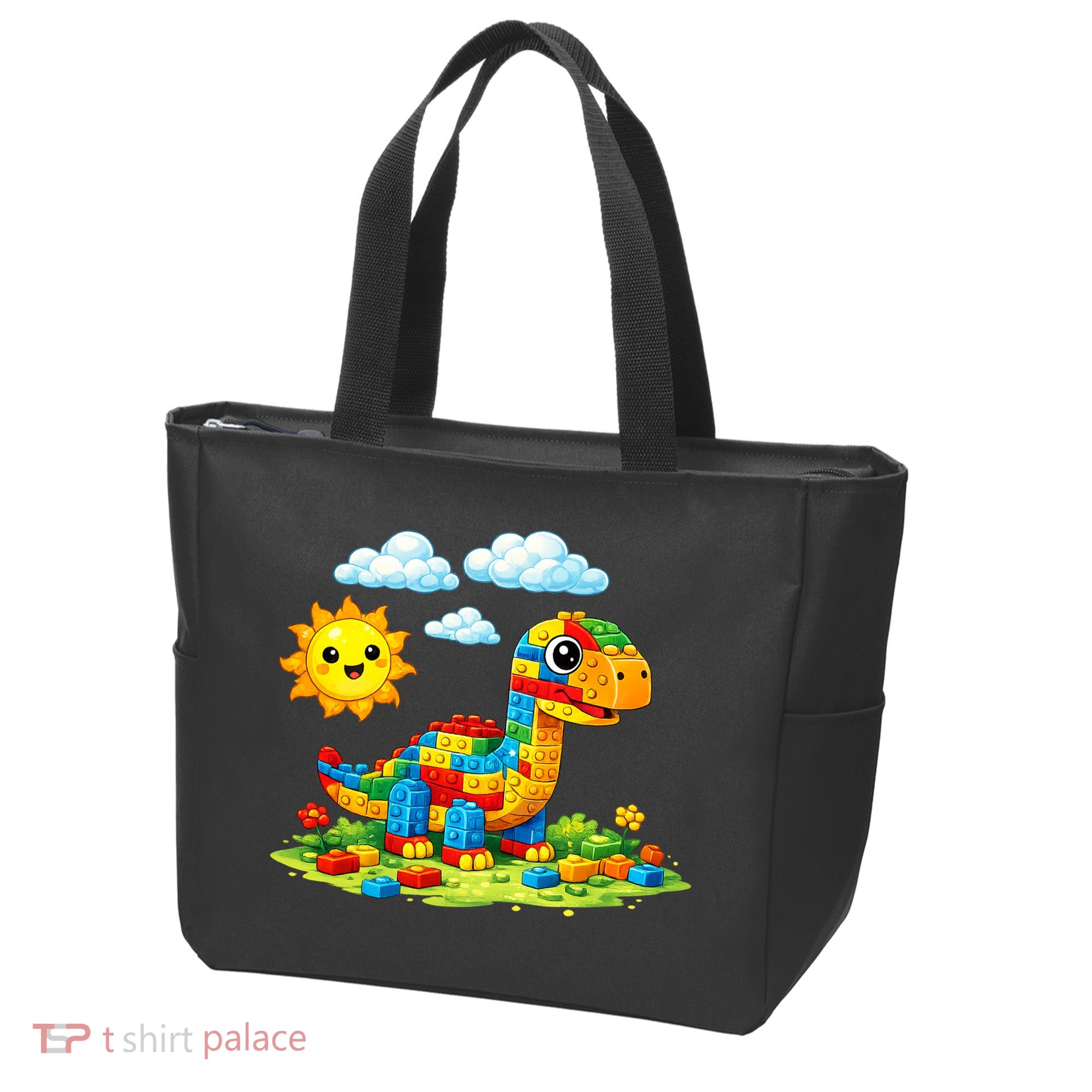 Dinosaur Brick Master Builder Block Building Builder Tote Bag