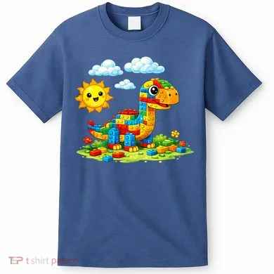 Dinosaur Brick Master Builder Block Building Builder T-Shirt