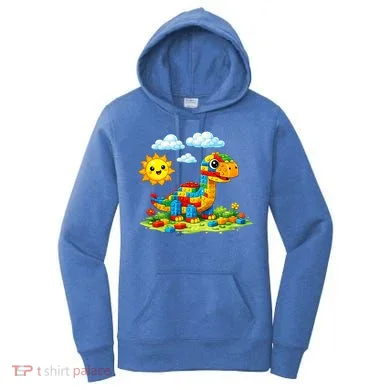 Dinosaur Brick Master Builder Block Building Builder Women's Hoodie