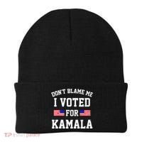 Dont Blame Me I Voted For Kamala Harris Distressed Beanie thumb 0
