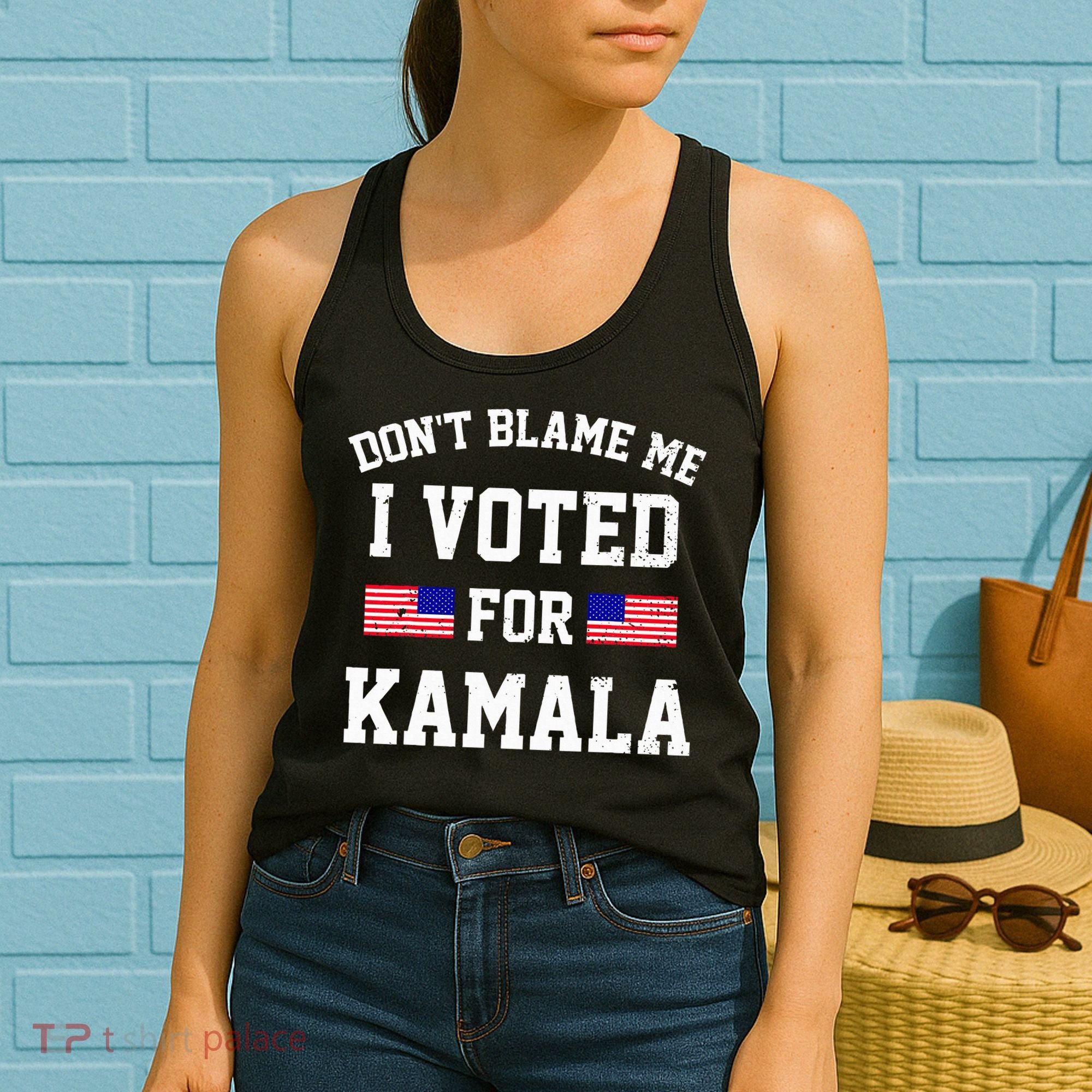 Dont Blame Me I Voted For Kamala Harris Distressed Women's Tank Top