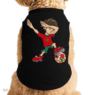 Dabbing Boy Morocco Soccer Jersey National Flag Doggie Tank