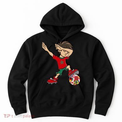 Dabbing Boy Morocco Soccer Jersey National Flag Hoodie