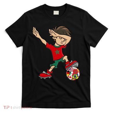 Dabbing Boy Morocco Soccer Jersey National Flag T-Shirt