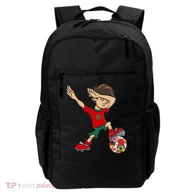 Dabbing Boy Morocco Soccer Jersey National Flag Backpack