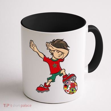 Dabbing Boy Morocco Soccer Jersey National Flag Coffee Mug back