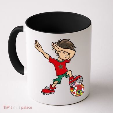 Dabbing Boy Morocco Soccer Jersey National Flag Coffee Mug