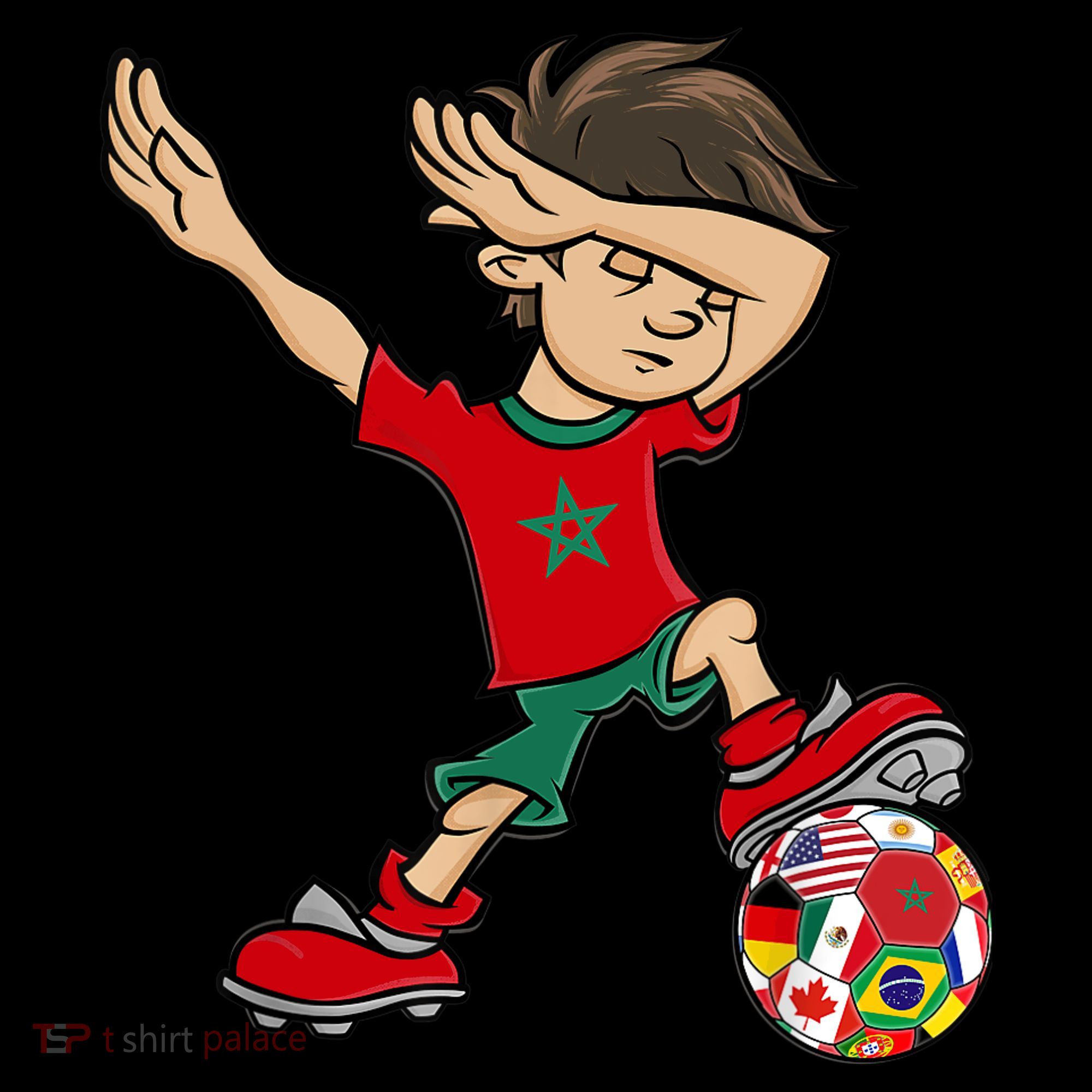 Dabbing Boy Morocco Soccer Jersey National Flag Coffee Mug