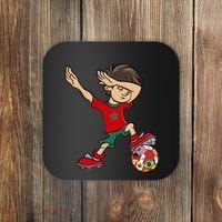 Dabbing Boy Morocco Soccer Jersey National Flag Coaster thumb 0