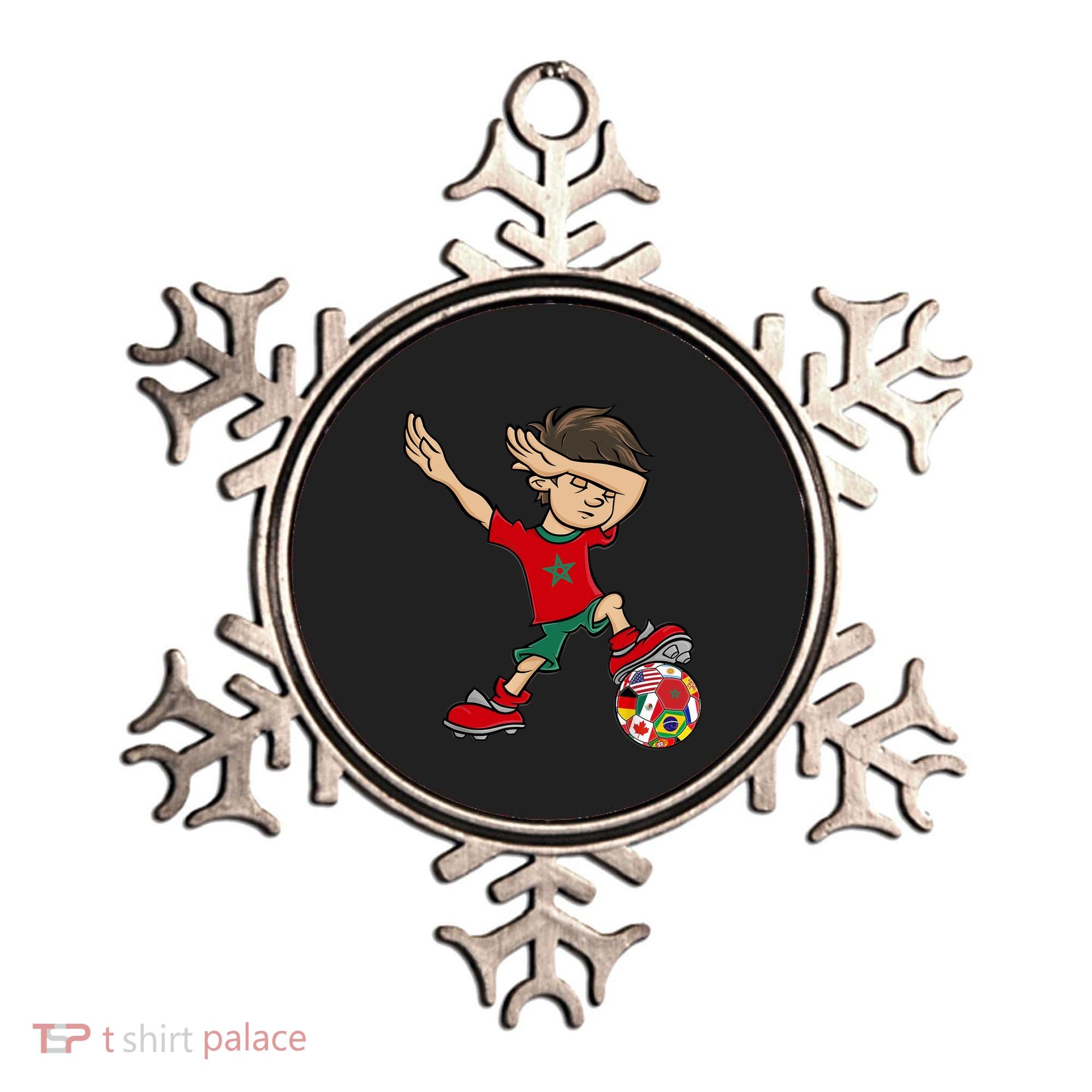 Dabbing Boy Morocco Soccer Jersey National Flag Ornament