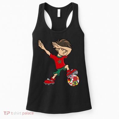 Dabbing Boy Morocco Soccer Jersey National Flag Women's Tank Top