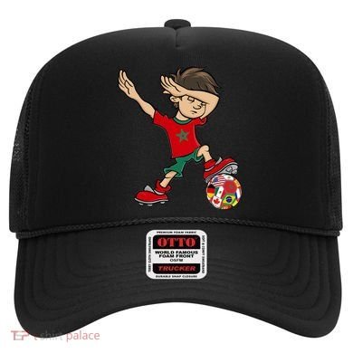 Dabbing Boy Morocco Soccer Jersey National Flag Hat