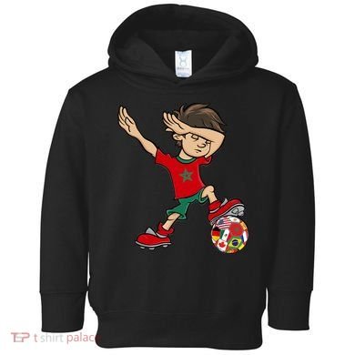 Dabbing Boy Morocco Soccer Jersey National Flag Toddler Hoodie