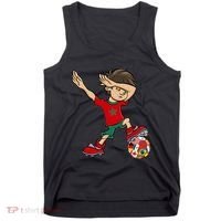 Dabbing Boy Morocco Soccer Jersey National Flag Tank Top thumb 0
