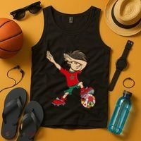 Dabbing Boy Morocco Soccer Jersey National Flag Tank Top thumb 4