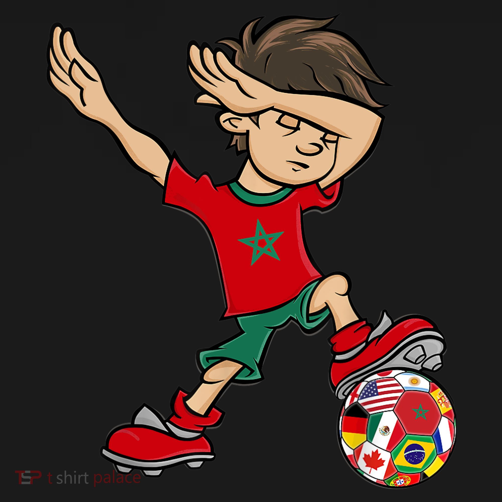 Dabbing Boy Morocco Soccer Jersey National Flag Tank Top