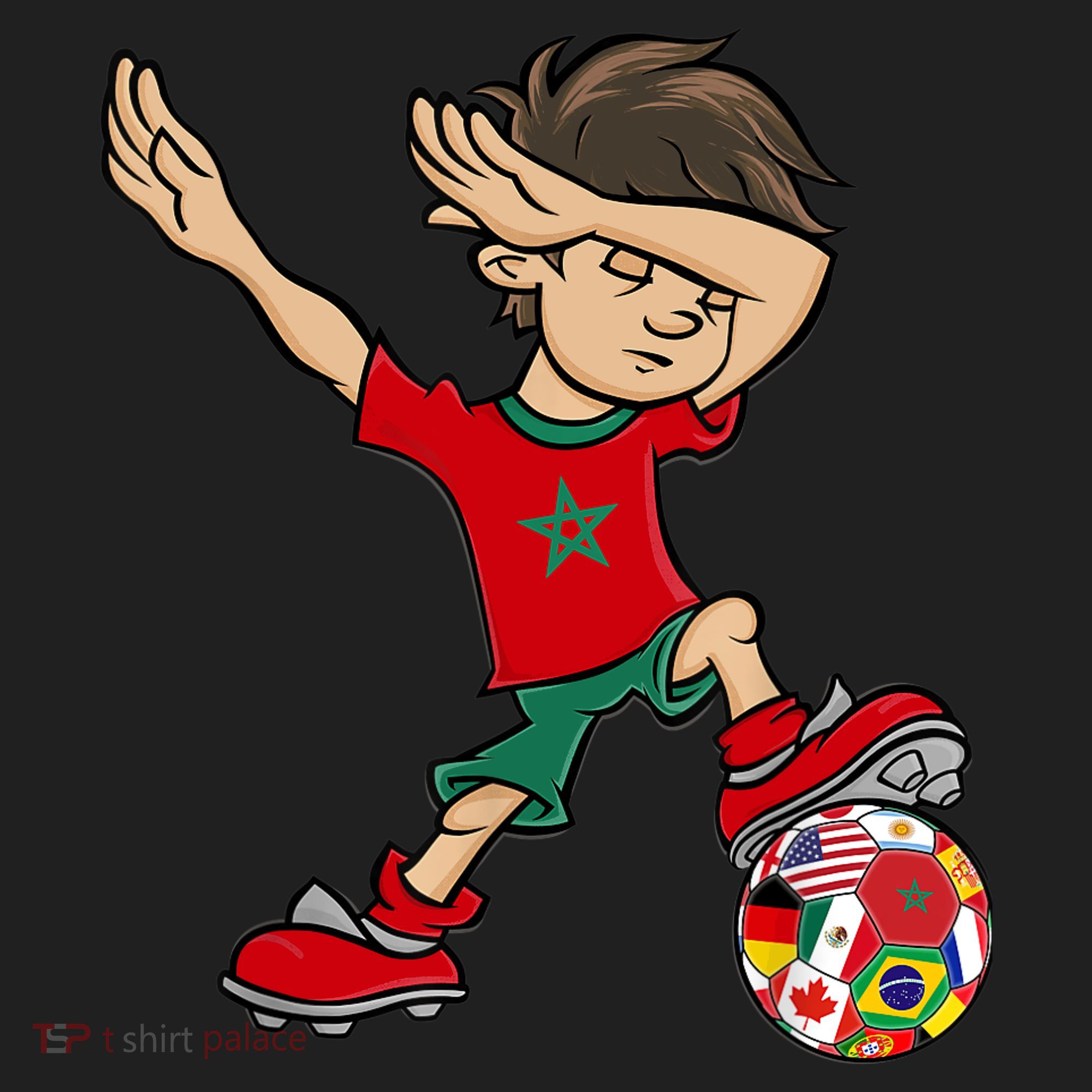 Dabbing Boy Morocco Soccer Jersey National Flag Golf Towel