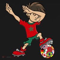 Dabbing Boy Morocco Soccer Jersey National Flag Women's T-Shirt thumb 6