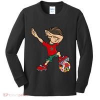 Dabbing Boy Morocco Soccer Jersey National Flag Kids Long Sleeve Shirt thumb 0