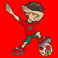 Dabbing Boy Morocco Soccer Jersey National Flag Santa Hat thumb 1