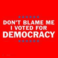 Dont Blame Me I Voted For Democracy Santa Hat thumb 1