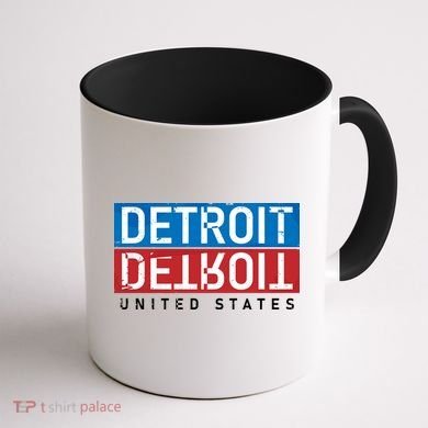 Detroit Block Mirrored Logo Coffee Mug back