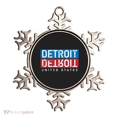 Detroit Block Mirrored Logo Ornament