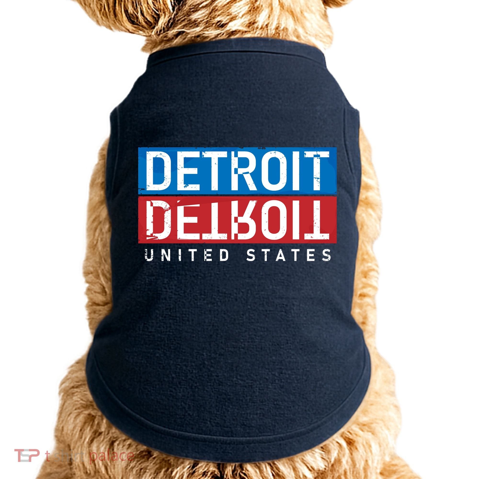 Detroit Block Mirrored Logo Doggie Tank