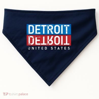 Detroit Block Mirrored Logo USA-Made Doggie Bandana
