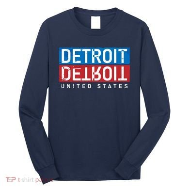 Detroit Block Mirrored Logo Long Sleeve Shirt