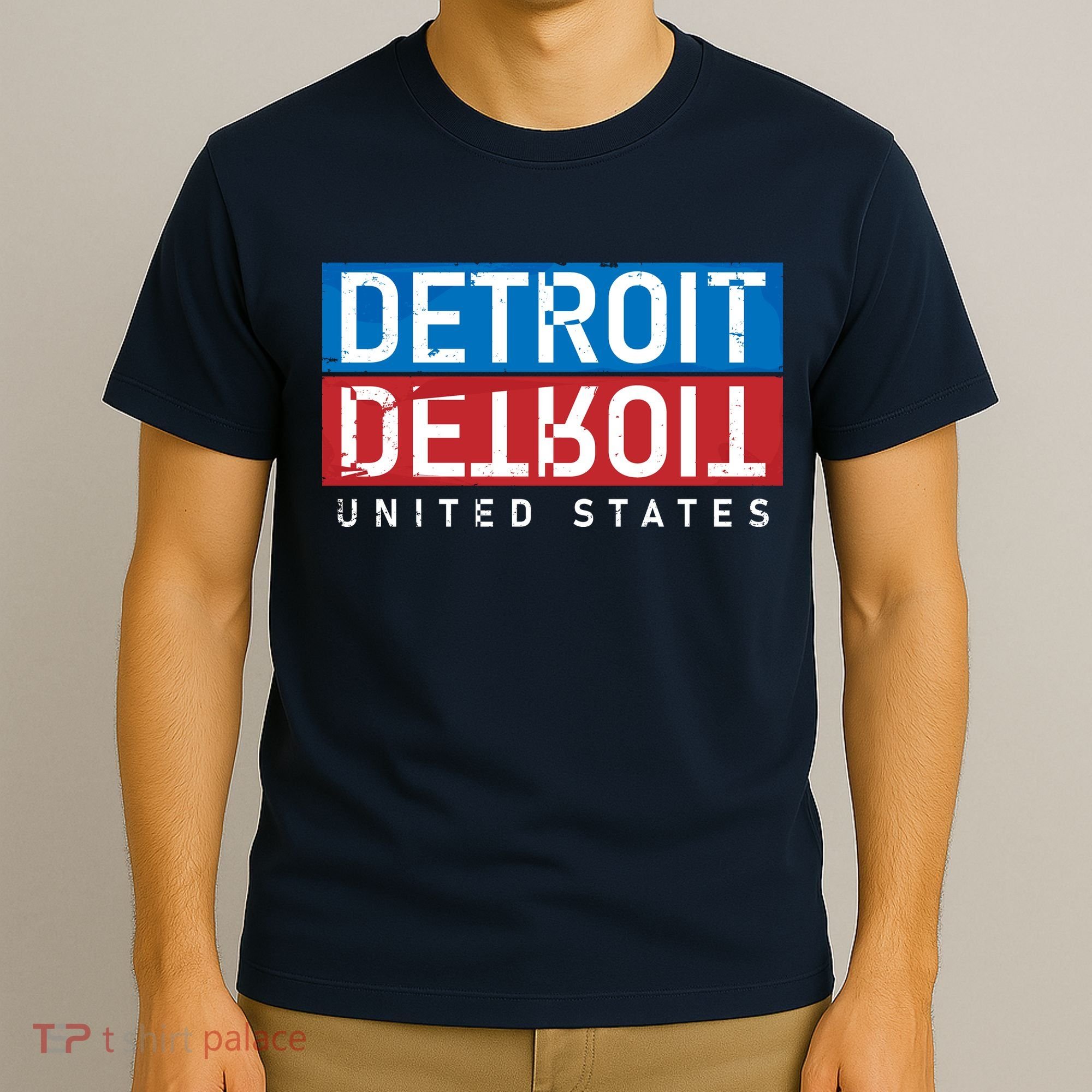 Detroit Block Mirrored Logo T-Shirt