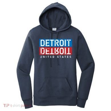Detroit Block Mirrored Logo Women's Hoodie