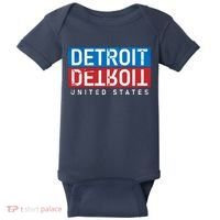 Detroit Block Mirrored Logo Baby Bodysuit thumb 0
