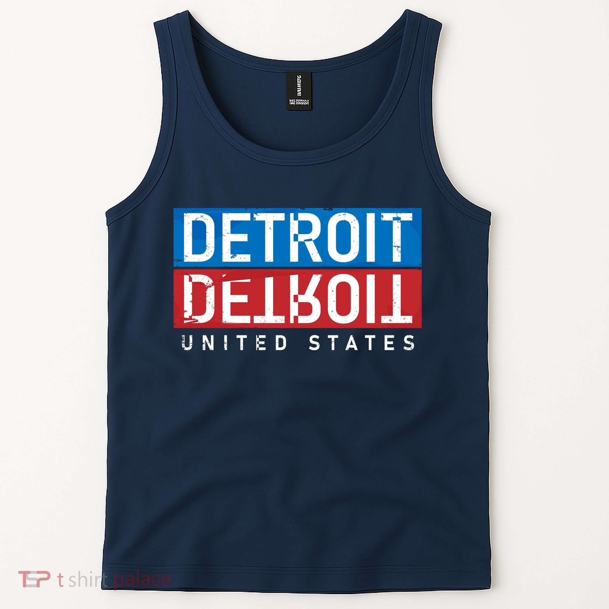 Detroit Block Mirrored Logo Tank Top