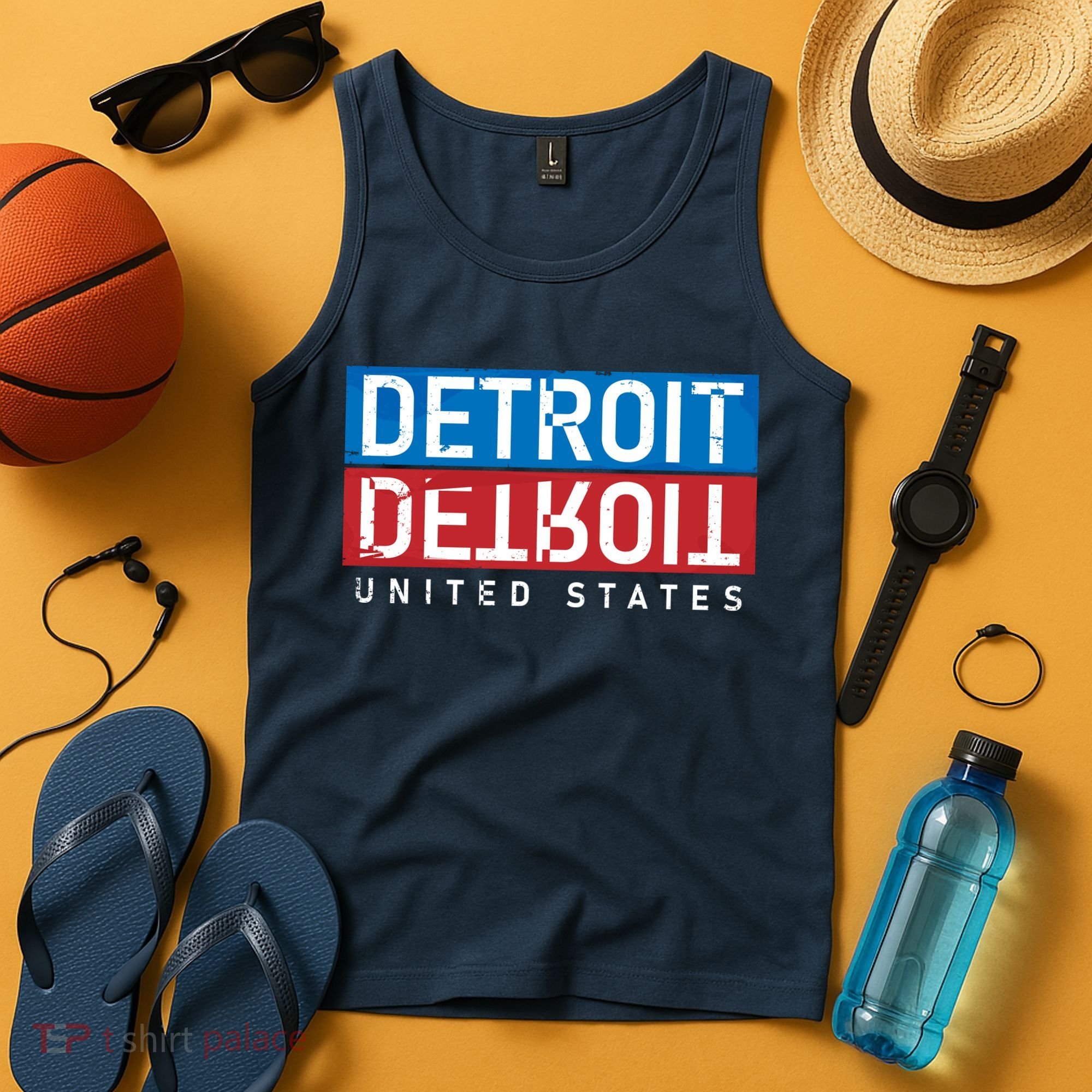 Detroit Block Mirrored Logo Tank Top