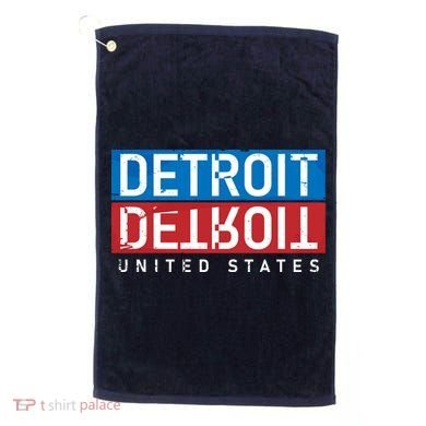 Detroit Block Mirrored Logo Golf Towel