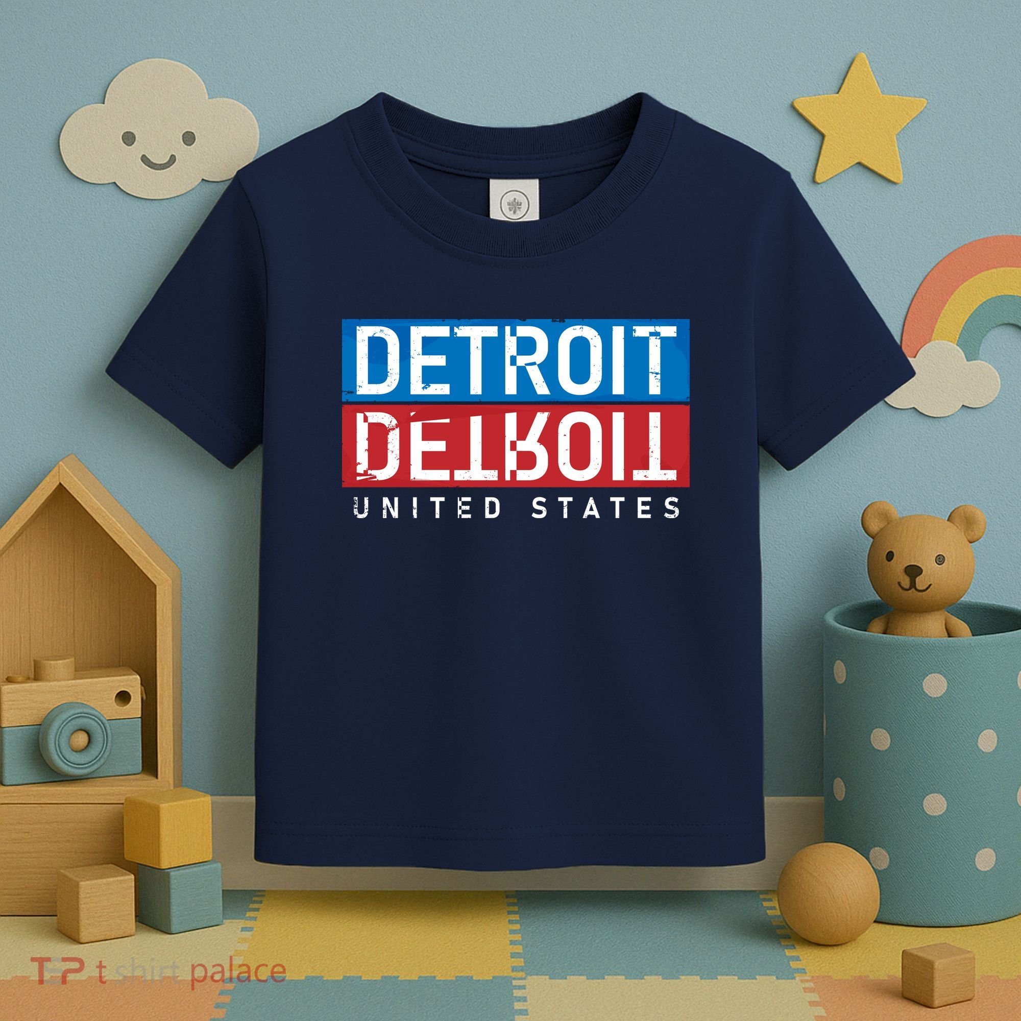 Detroit Block Mirrored Logo Toddler T-Shirt