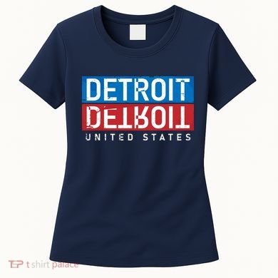 Detroit Block Mirrored Logo Women's T-Shirt