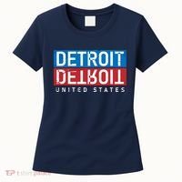 Detroit Block Mirrored Logo Women's T-Shirt thumb 0